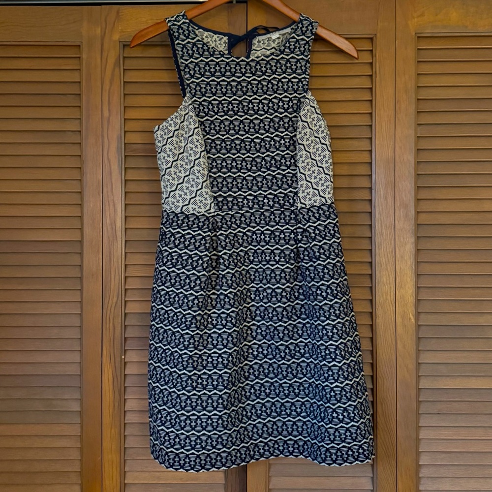 LOFT Jacquard Sleeveless Midi Dress